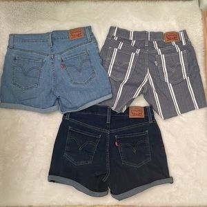 Levi’s Bundle of 3 Mid Length Denim Shorts
